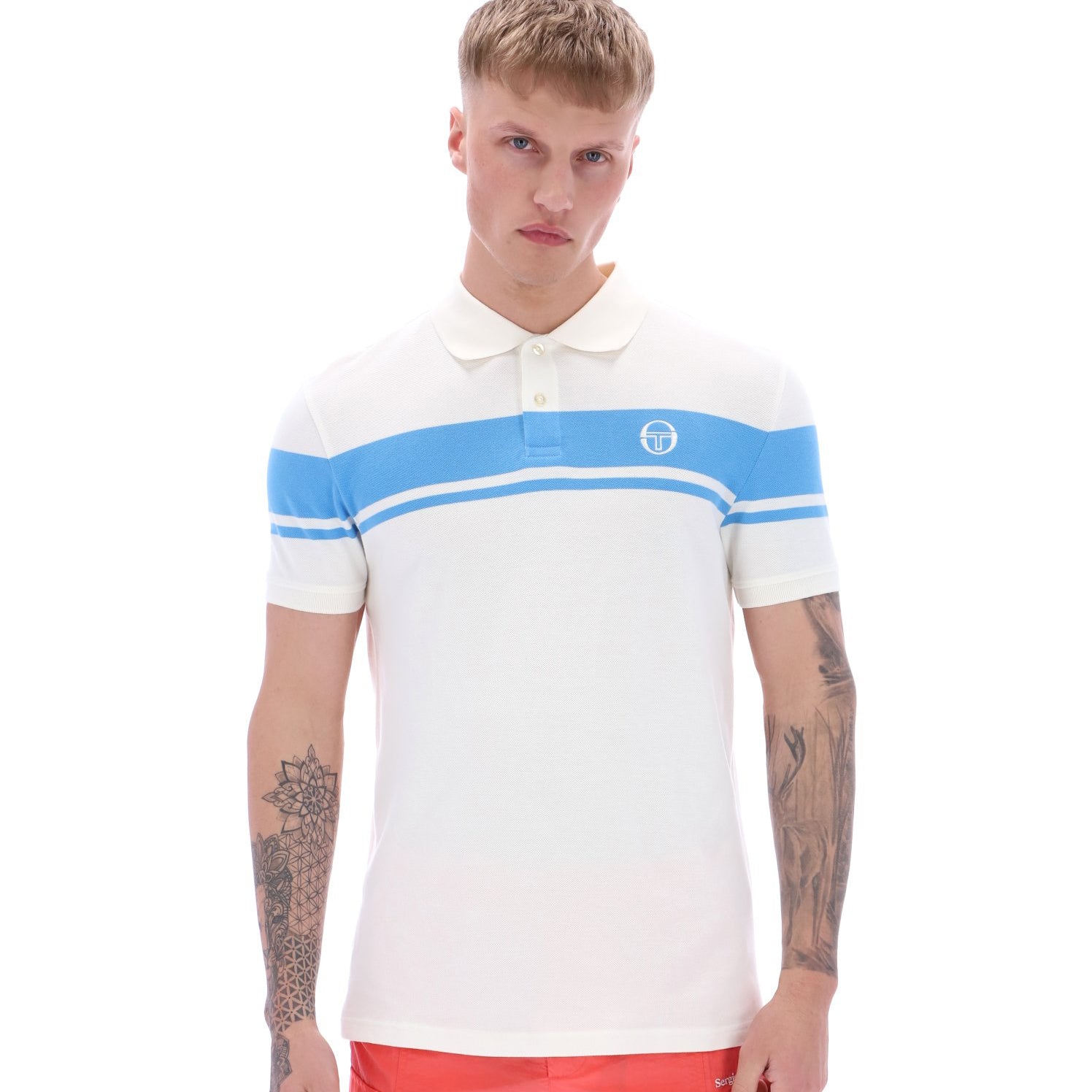 Sergio Tacchini Youngline Polo Shirt Cream/Blue