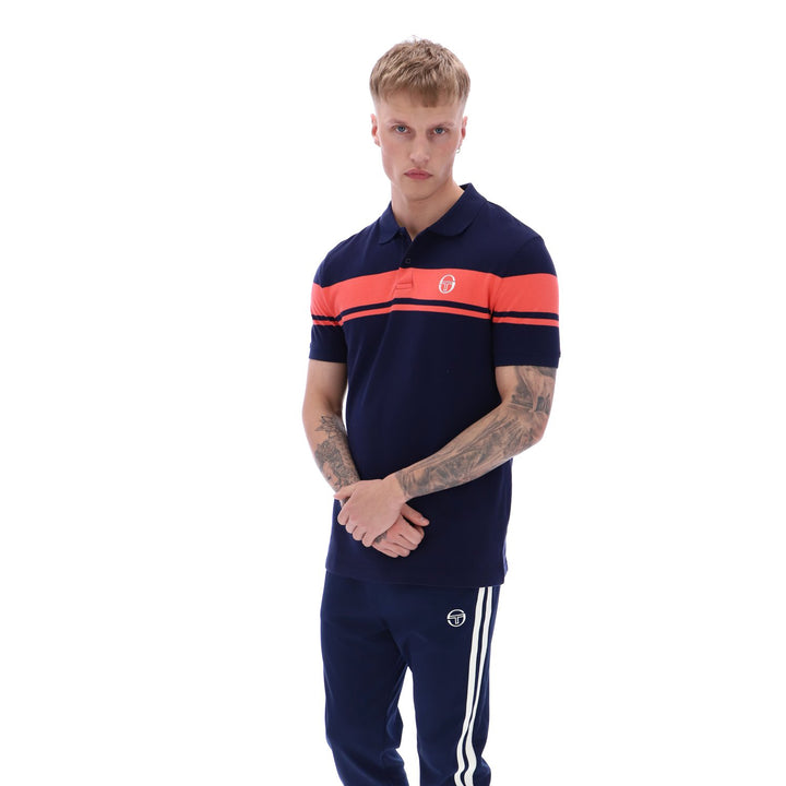 Sergio Tacchini Youngline Polo Shirt Navy/Pink