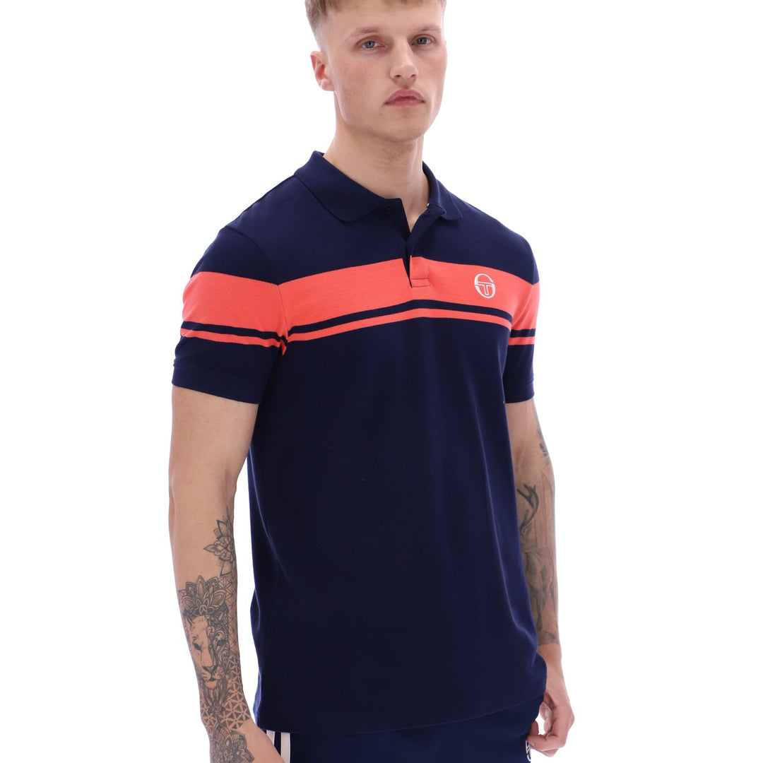 Sergio Tacchini Youngline Polo Shirt Navy/Pink