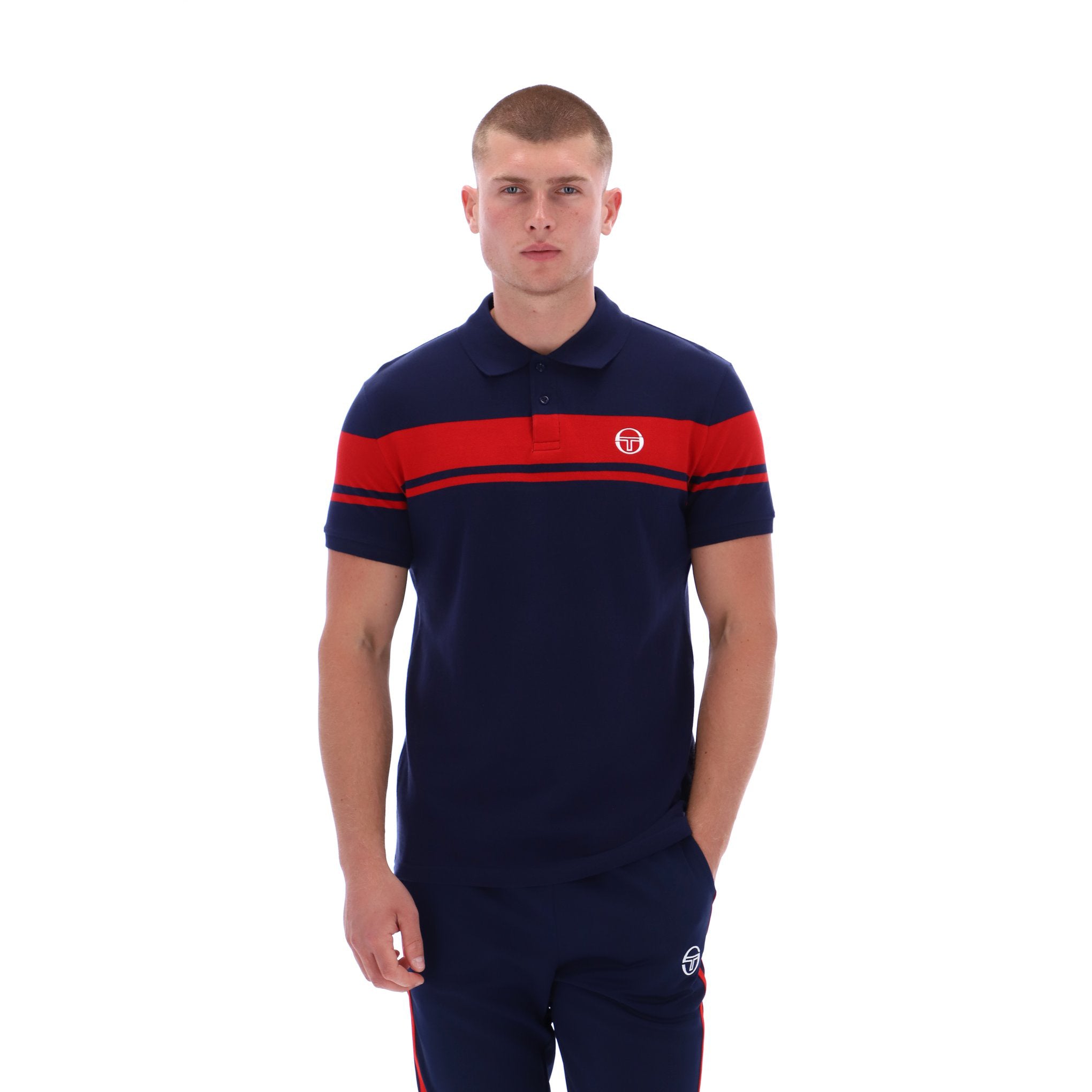 Sergio Tacchini Youngline Polo Shirt Navy/Red