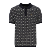 Fila Gold Zano Pattern Polo Shirt Black
