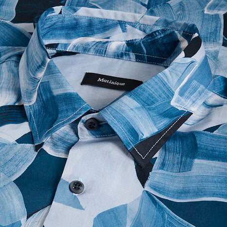 Matinique Modern Print Shirt Insignia Blue