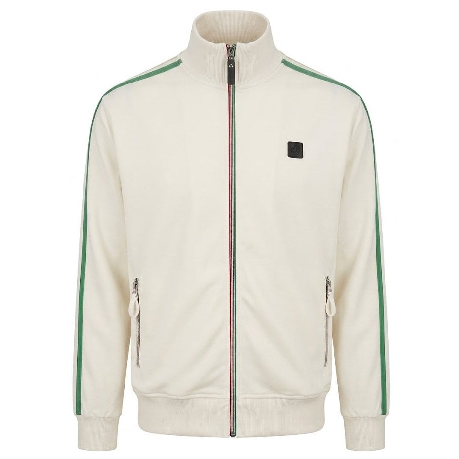 Trojan Twin Stripe Track Top White - front