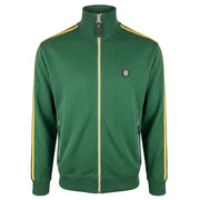 Trojan Twin Stripe Track Top Green - front