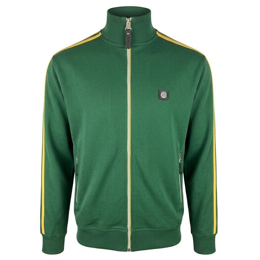 Trojan Twin Stripe Track Top Green - front