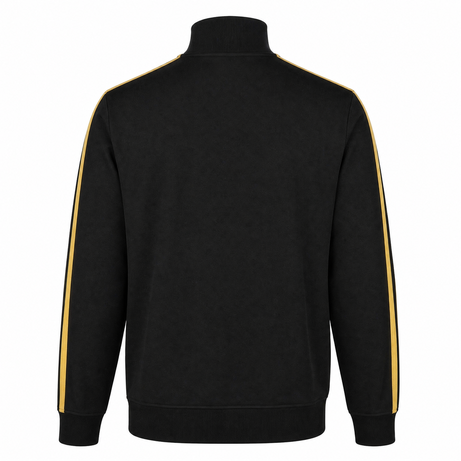 Trojan Twin Stripe Track Top Black - ghost mannequin back