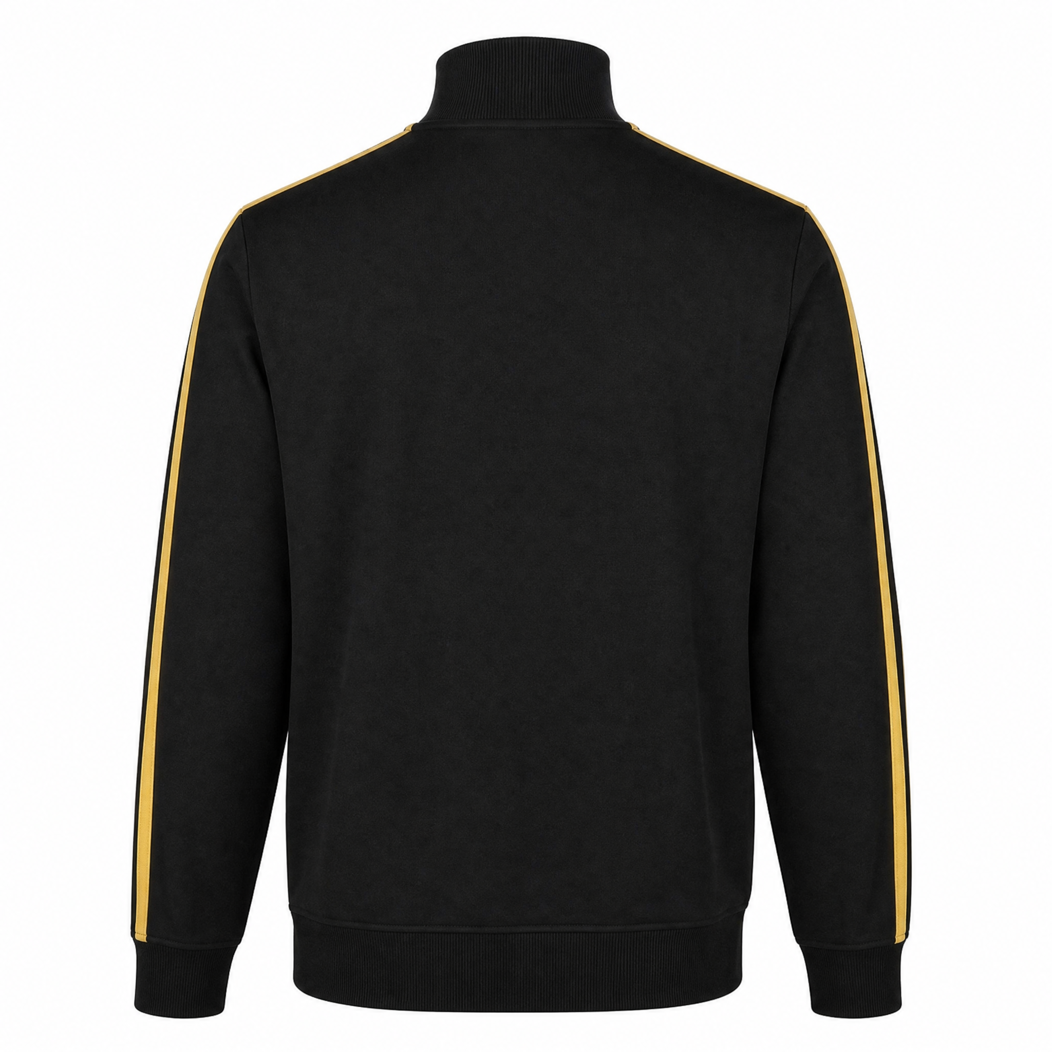 Trojan Twin Stripe Track Top Black - ghost mannequin back
