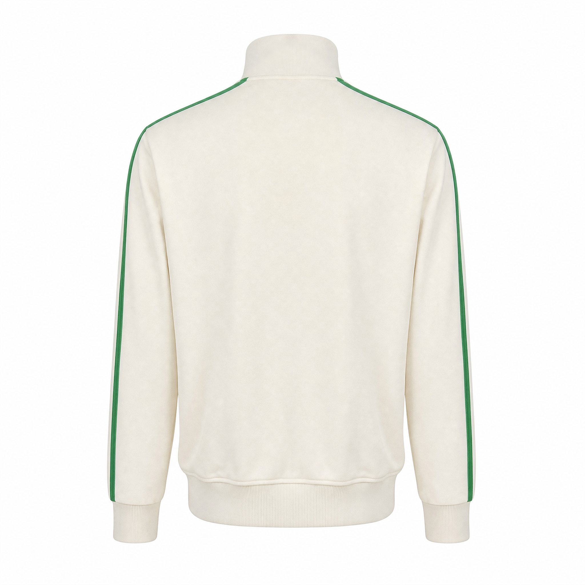 Trojan Twin Stripe Track Top White - ghost mannequin back