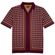 Merc London Dennis Knit Shirt Burgundy
