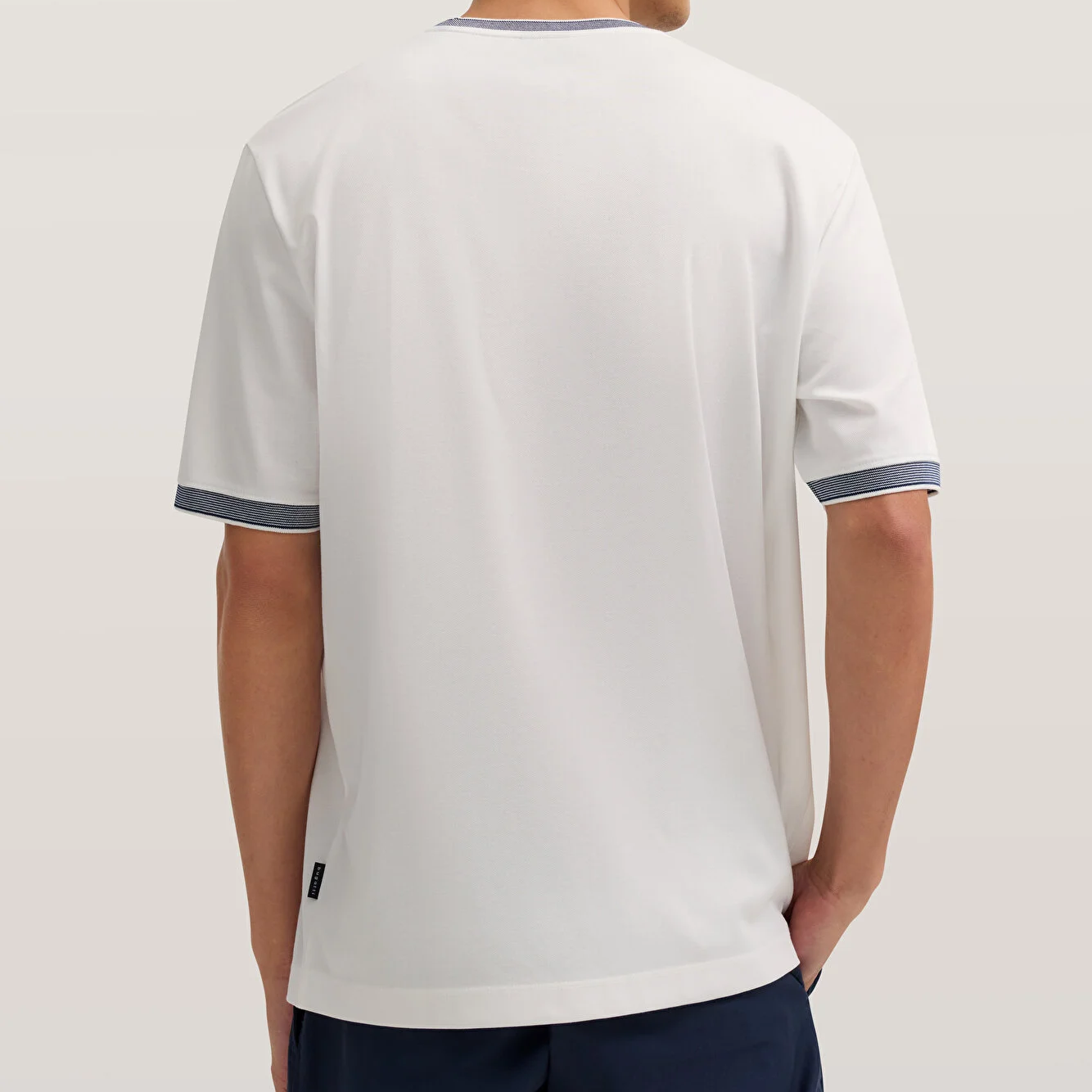 Bugatti Textured Collar T-Shirt White