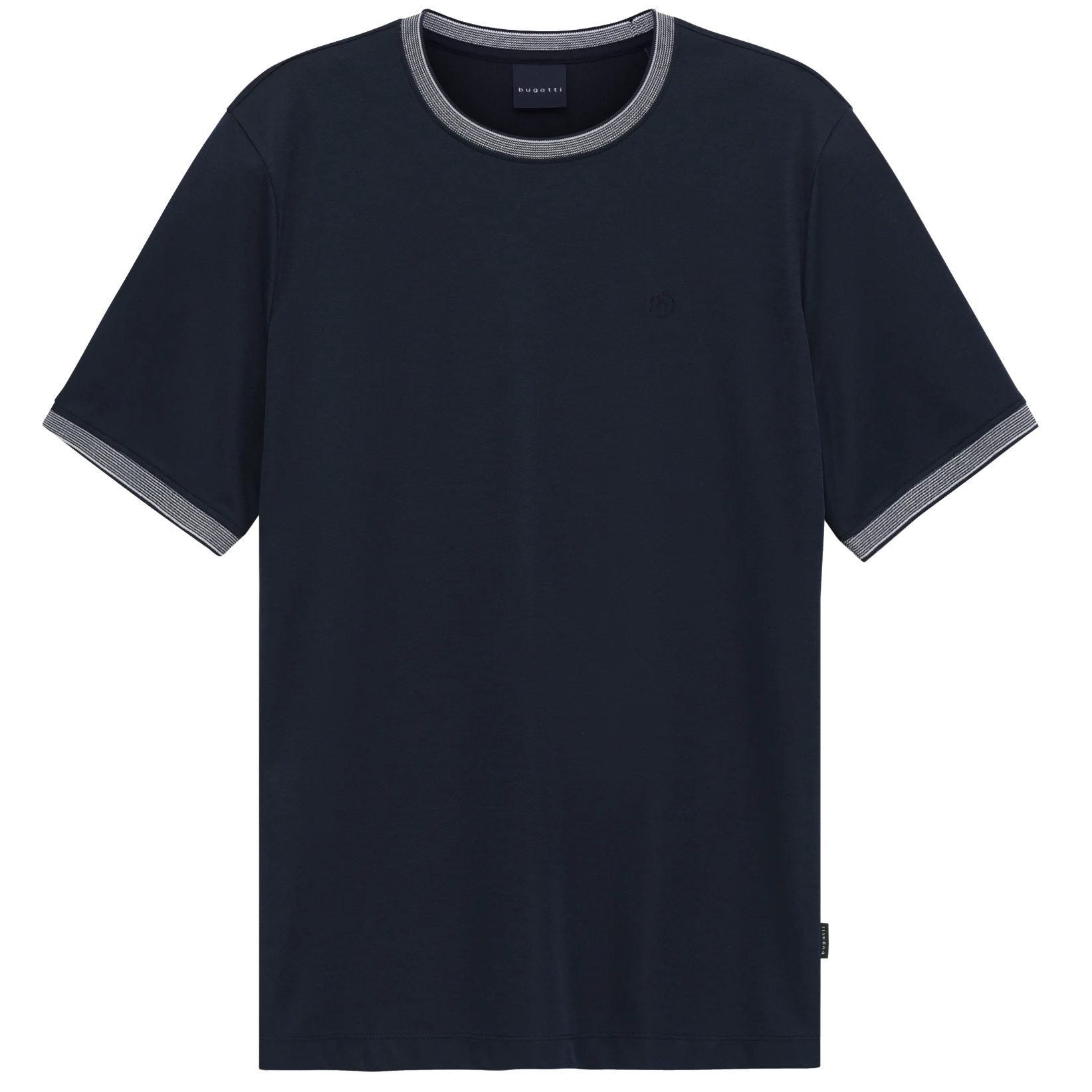 Bugatti Textured Collar T-Shirt Navy