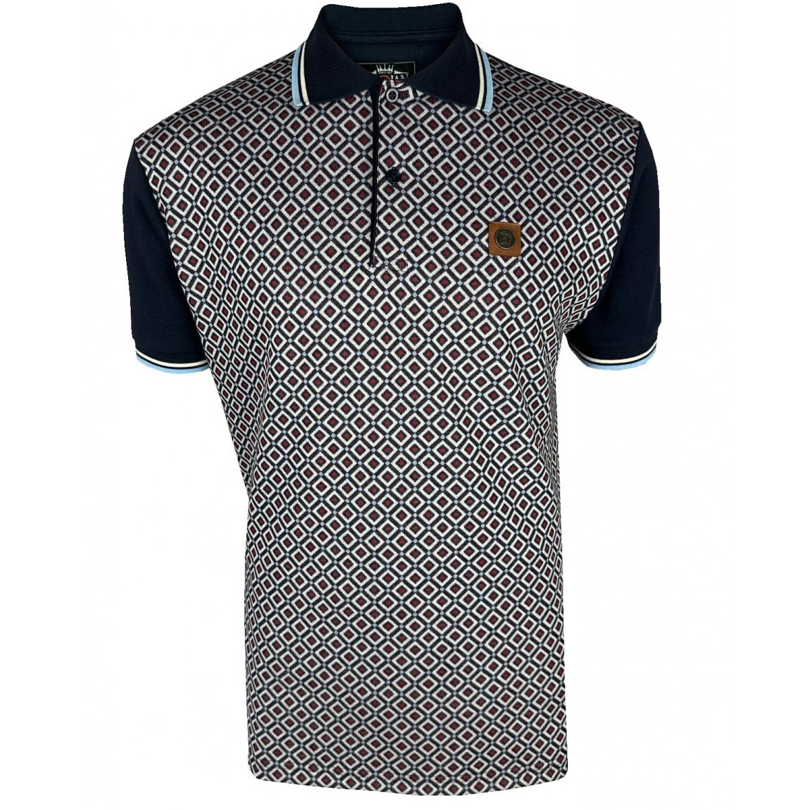Trojan Diamond Panel Polo Navy