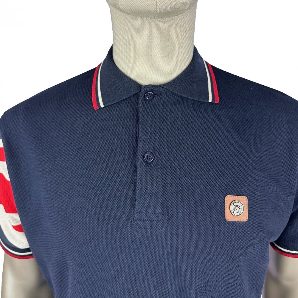 Trojan Flag Polo Shirt Navy