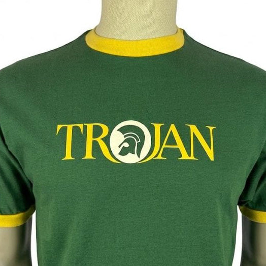Trojan Logo Ringer T-Shirt Green