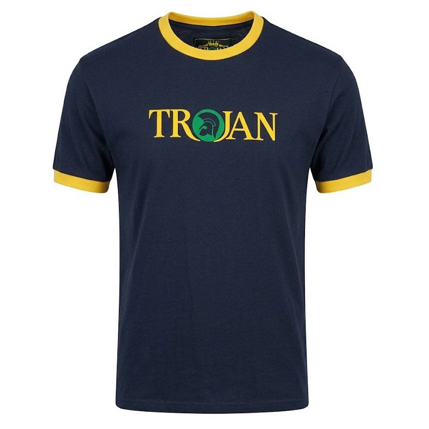 Trojan Logo Ringer T-Shirt Navy