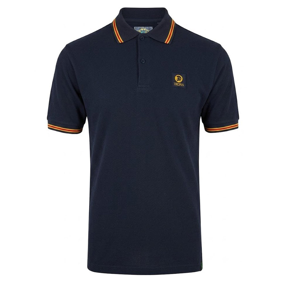 Trojan Tipped Pique Polo Navy
