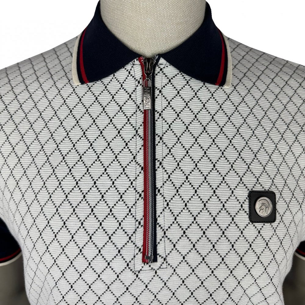 Trojan Ottoman Panel Polo Shirt Navy