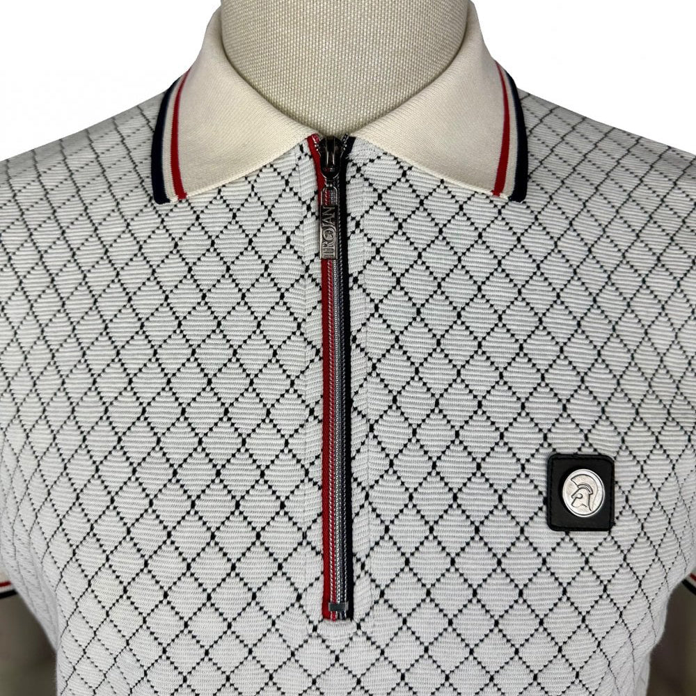 Trojan Ottoman Panel Polo Shirt White