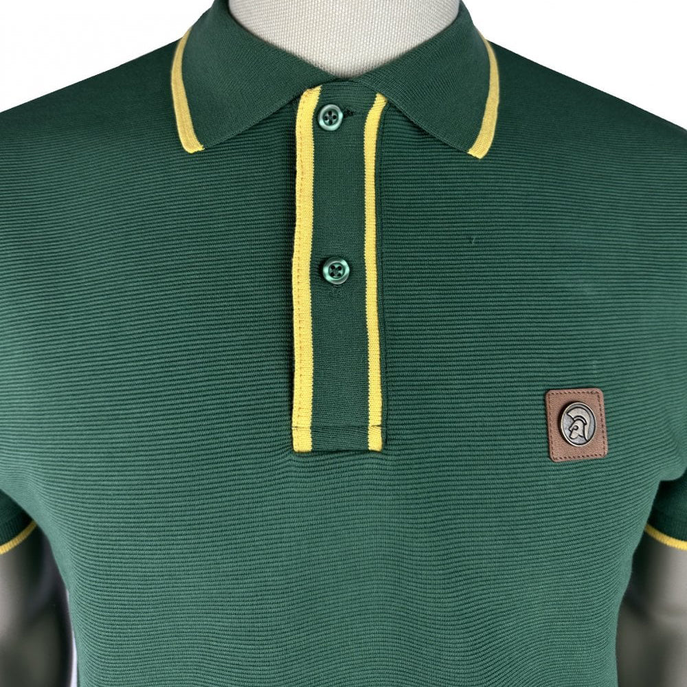 Trojan Ottoman Stripe Polo Shirt Green