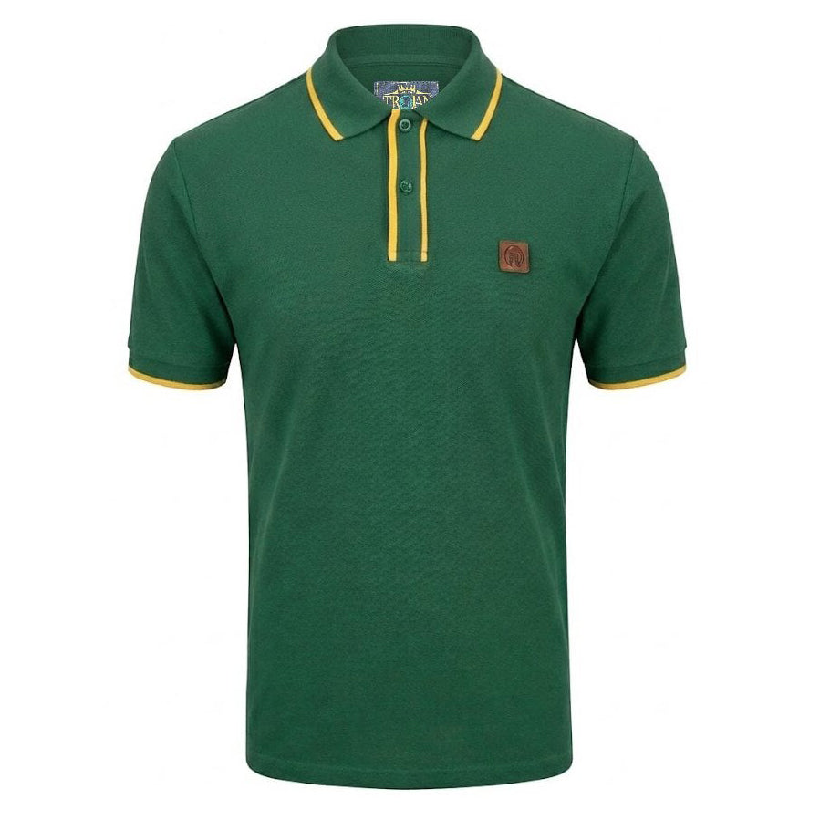 Trojan Ottoman Stripe Polo Shirt Green