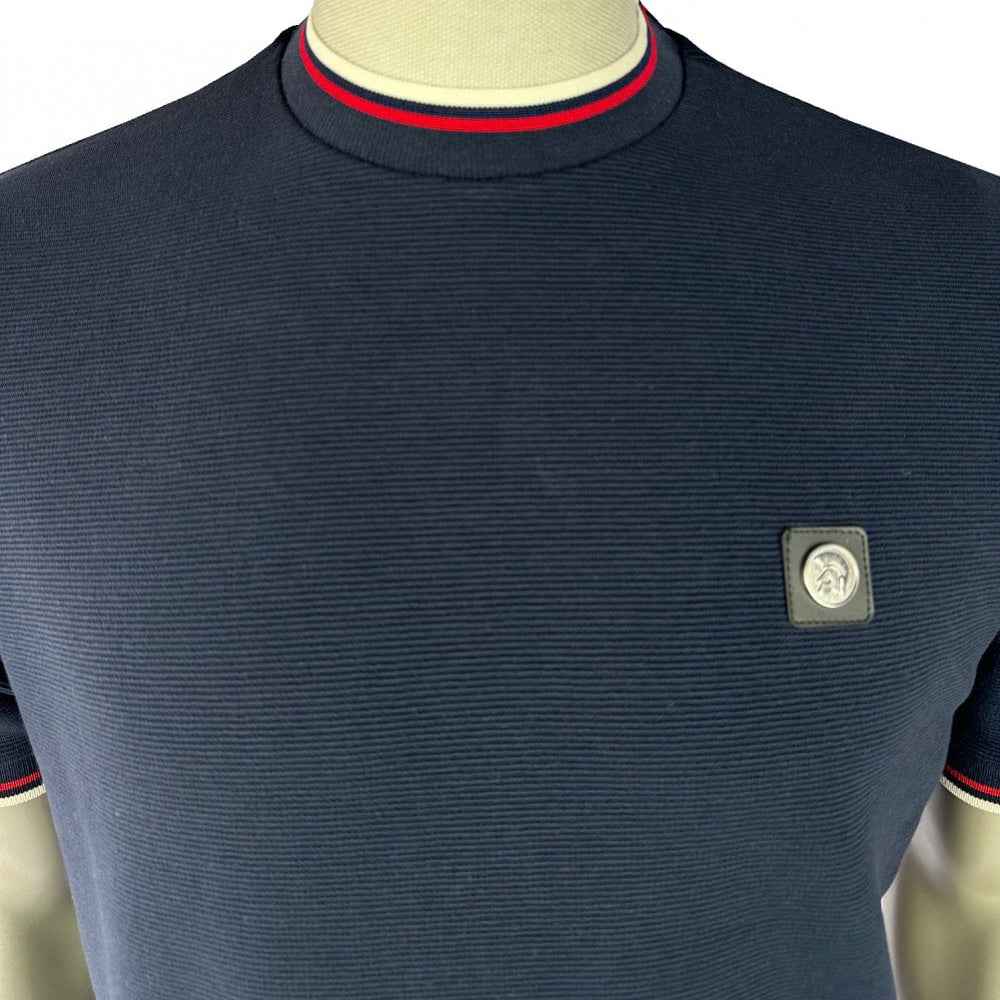 Trojan Ottoman Rib T-Shirt Navy