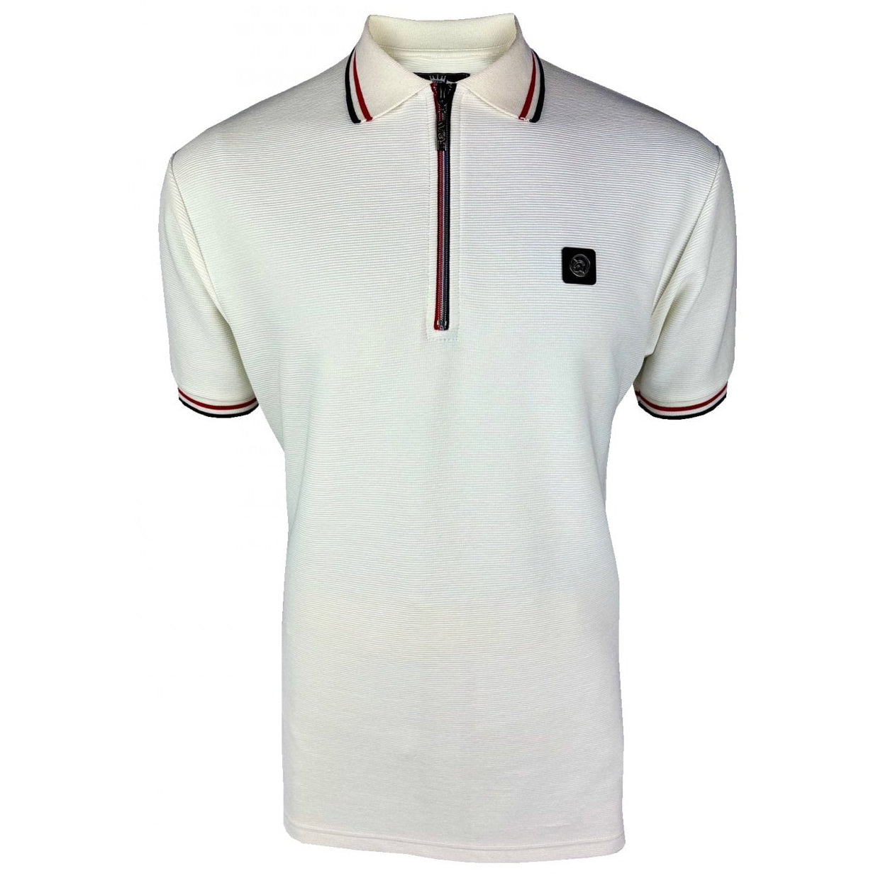 Trojan Ottoman Zip Polo Shirt White