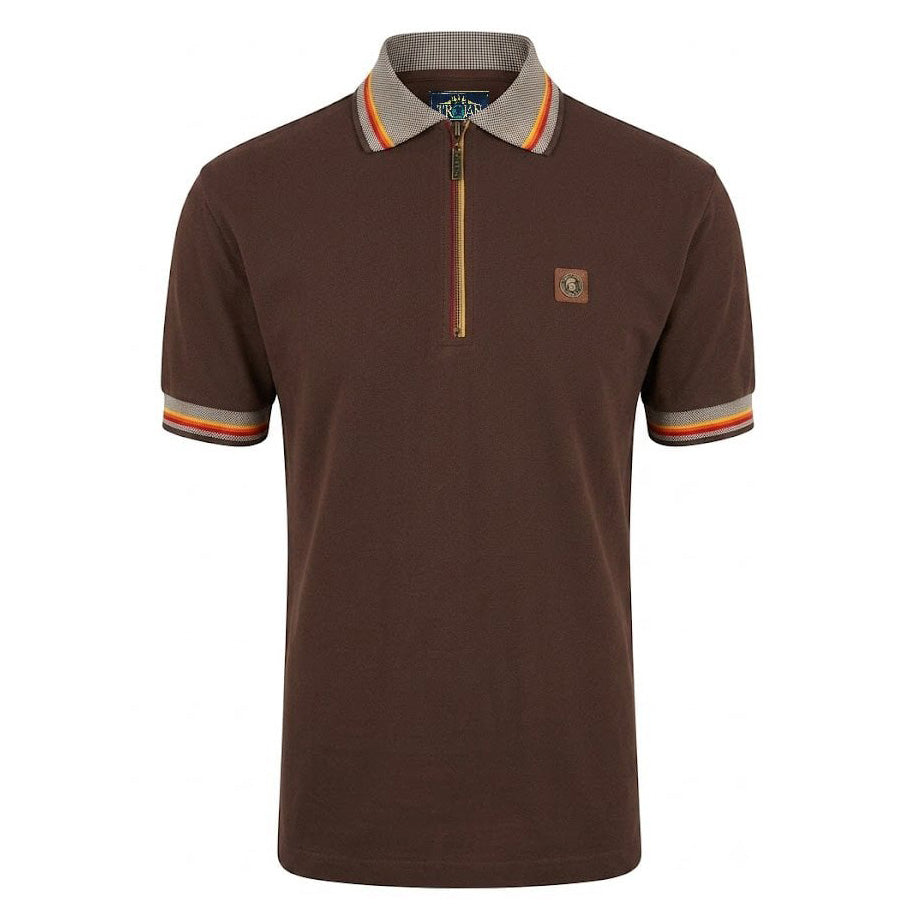 Trojan Oxford Collar Polo Shirt Brown