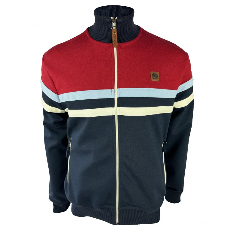 Trojan Retro Panel Track Top Navy