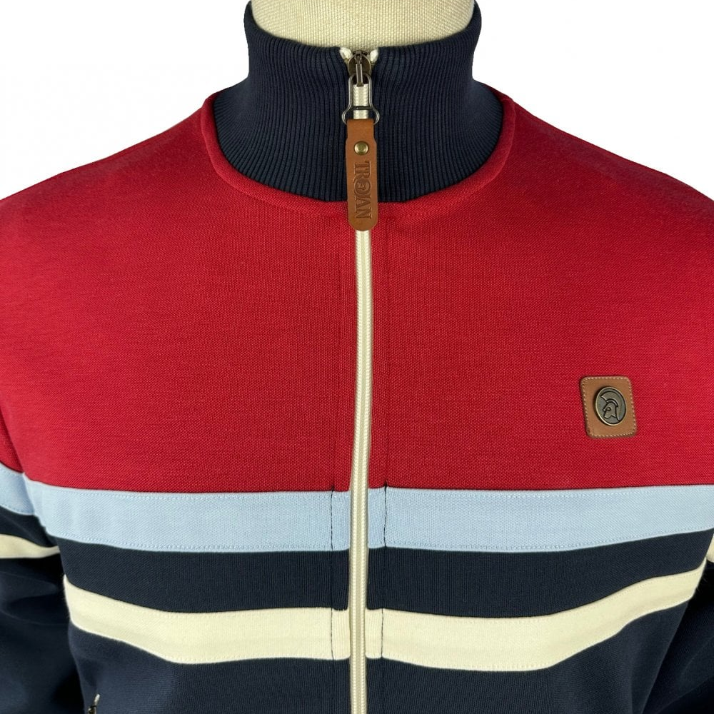 Trojan Retro Panel Track Top Navy