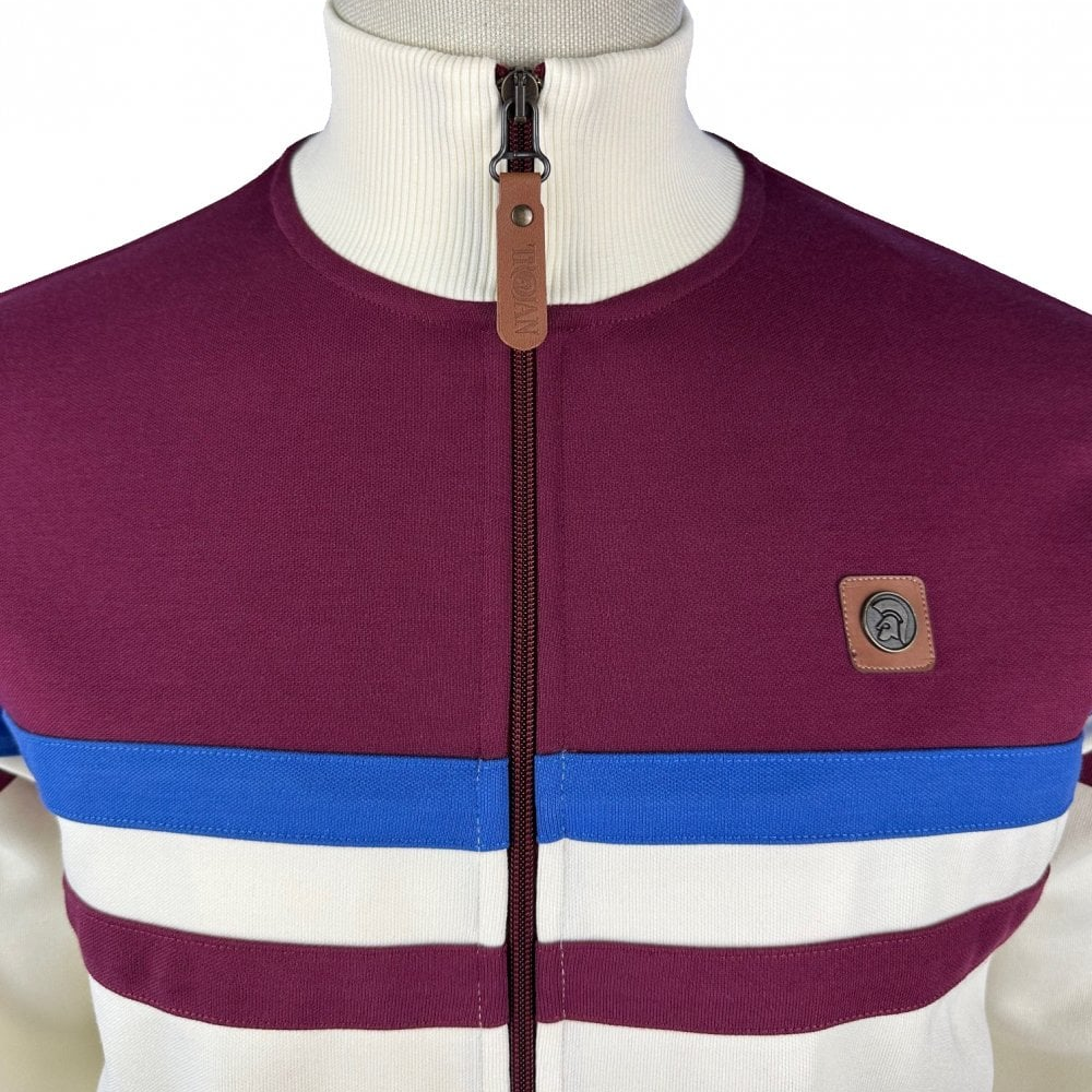 Trojan Retro Panel Track Top Claret
