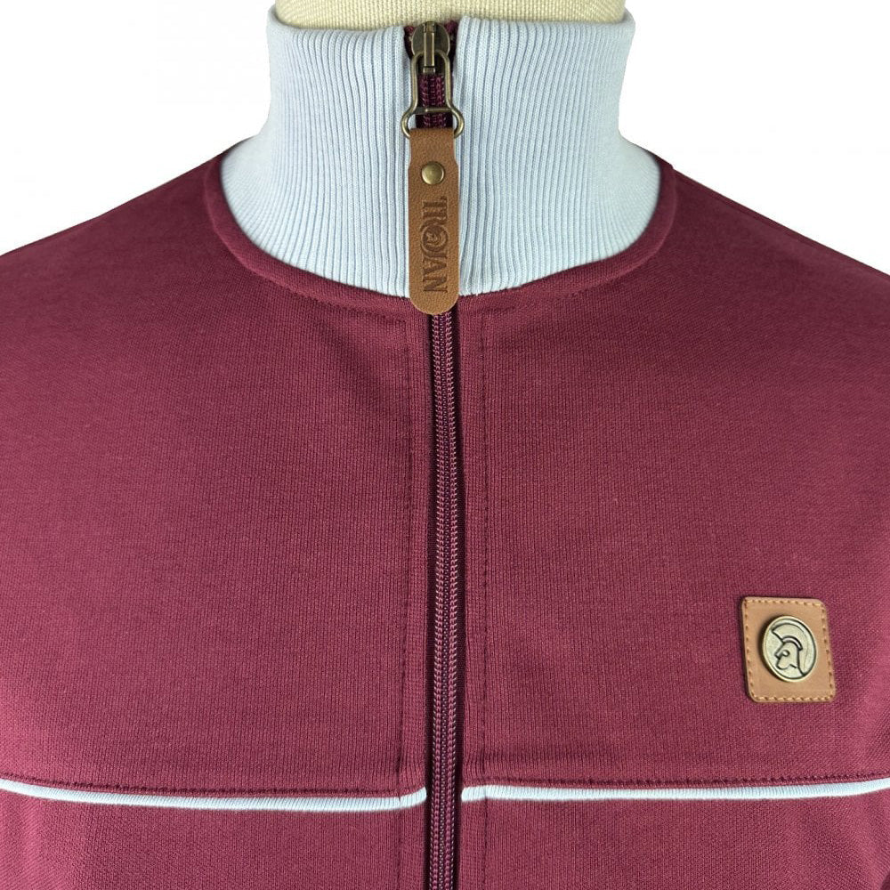Trojan Piping Track Top Claret