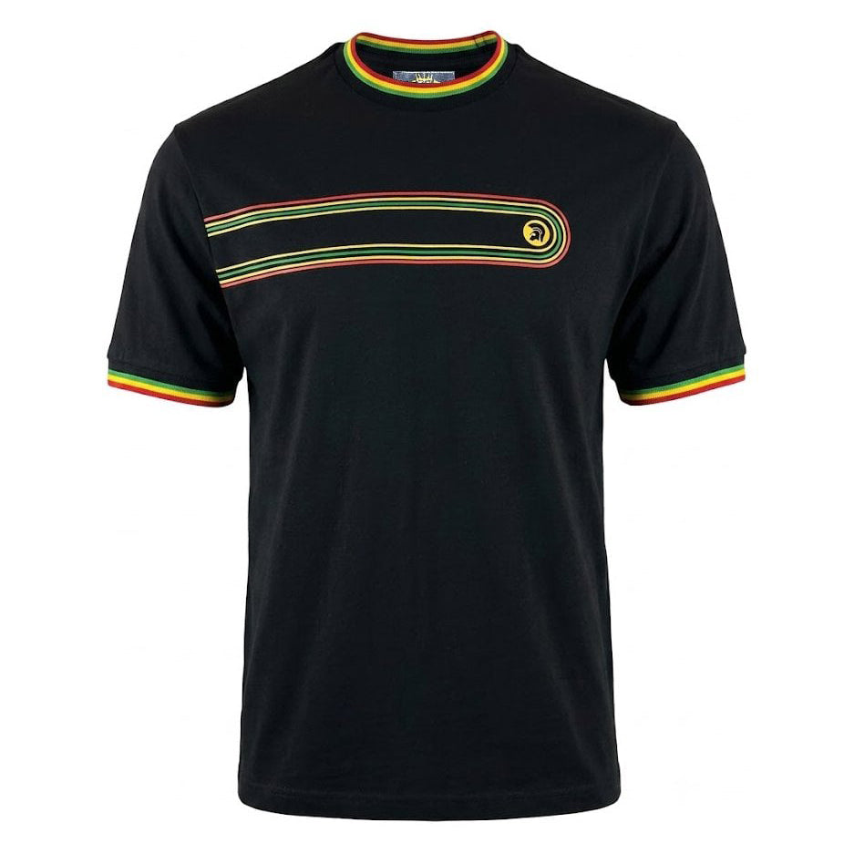 Trojan Retro Stripe T-Shirt Black