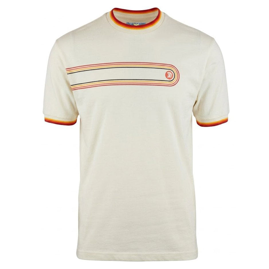 Trojan Retro Stripe T-Shirt White