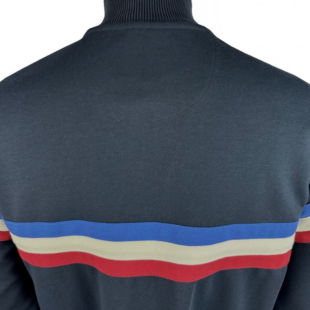 Trojan Retro Stripe Track Top Navy