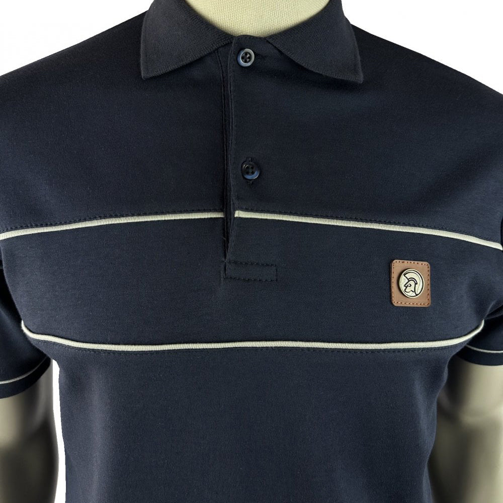 Trojan Piping Polo Shirt Navy