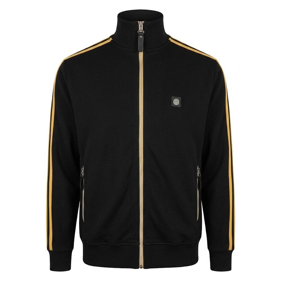 Trojan Twin Stripe Track Top Black