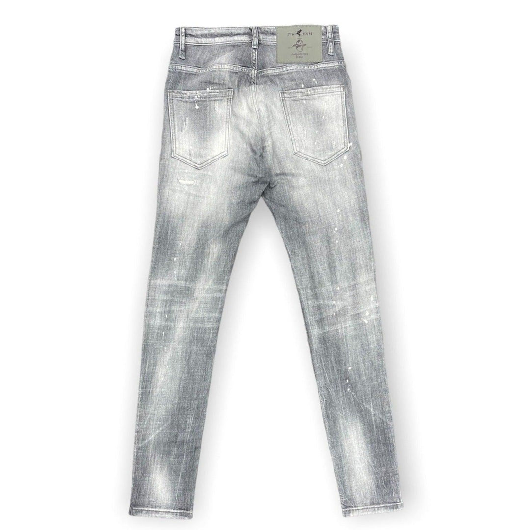 7TH HVN Super Ripped Slim Jeans Grey - Urban Menswear