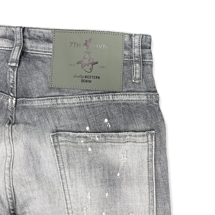 7TH HVN Super Ripped Slim Jeans Grey - Urban Menswear
