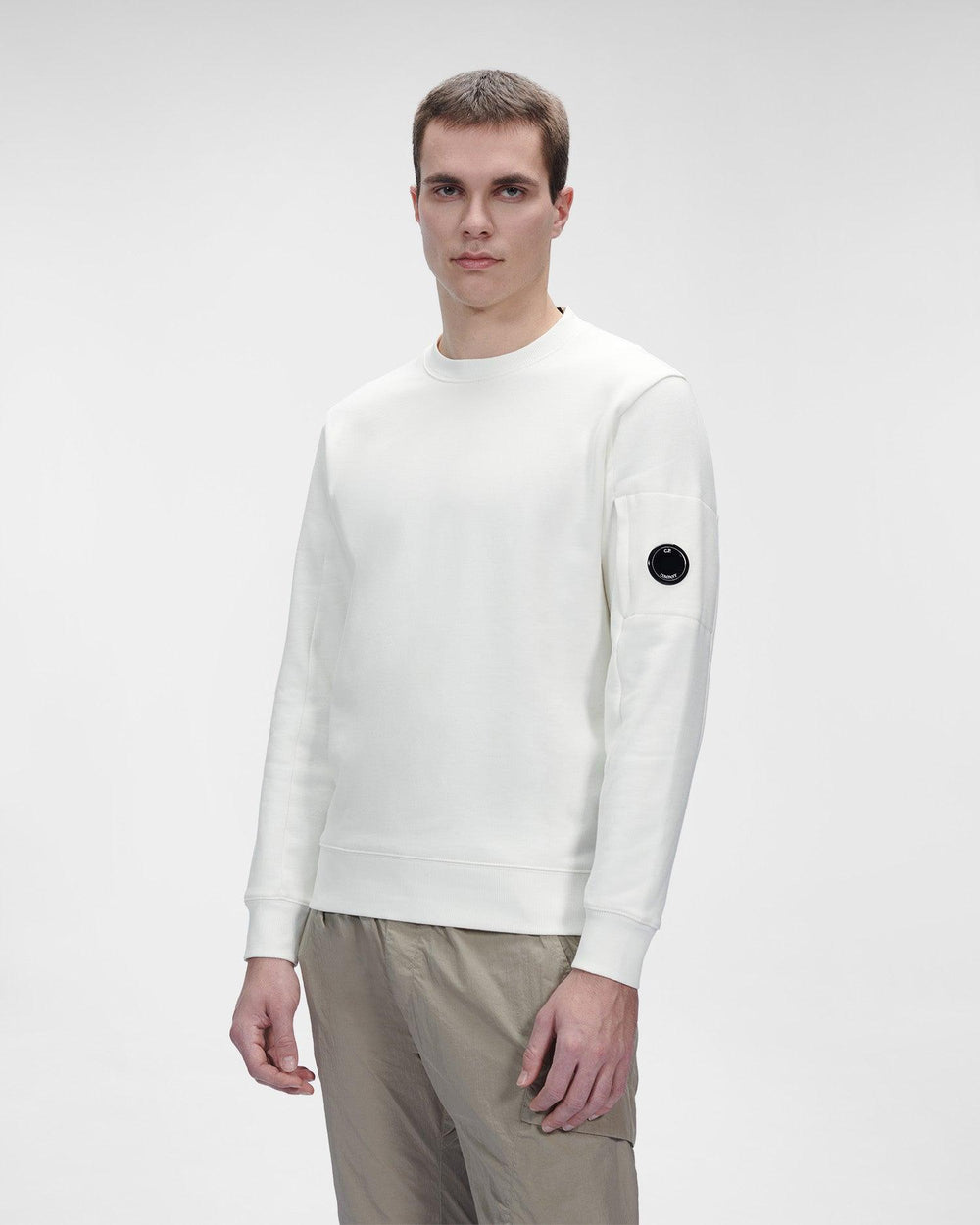 CP Company Lens Sweatshirt Gauze White - Urban Menswear