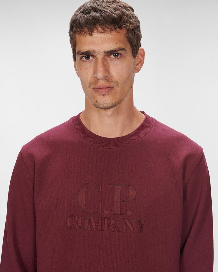 CP Company Embroidered Logo Sweatshirt Port Royal - Urban Menswear