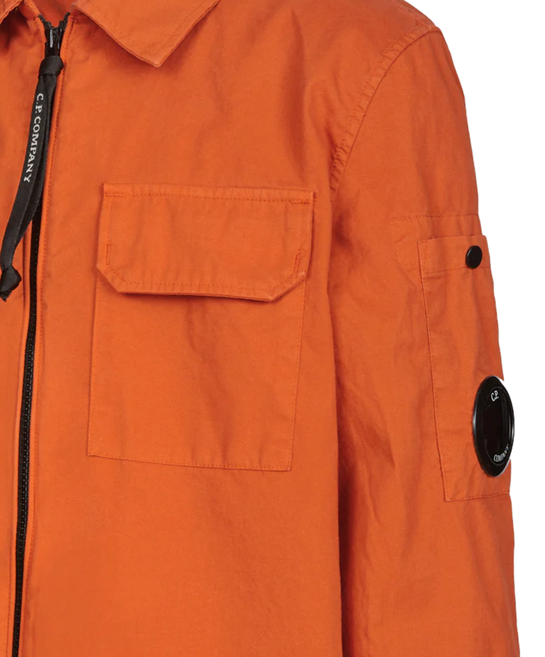 CP Company Lens Zip Overshirt Orange - Urban Menswear