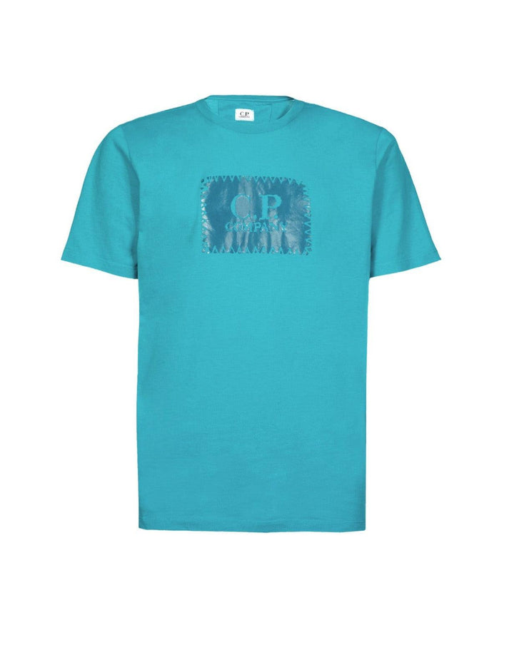 CP Company Patch Logo T-Shirt Tile Blue - Urban Menswear