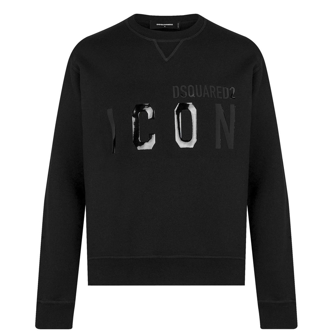 DSquared2 Icon Patent Sweatshirt Black - Urban Menswear