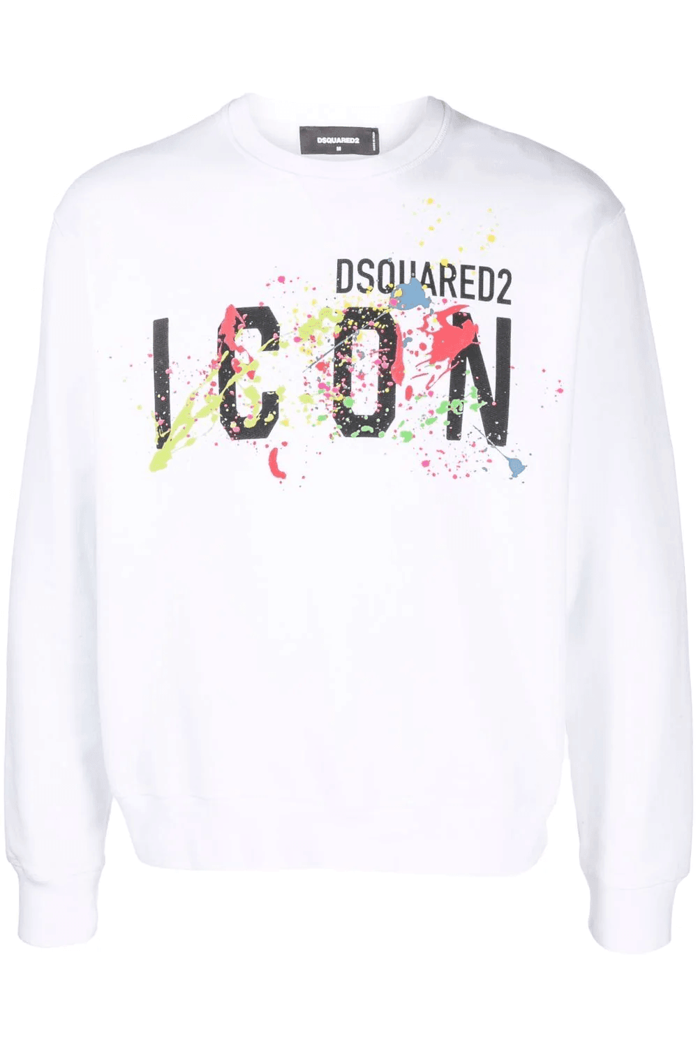 DSquared2 Icon Splatter Sweatshirt White - Urban Menswear