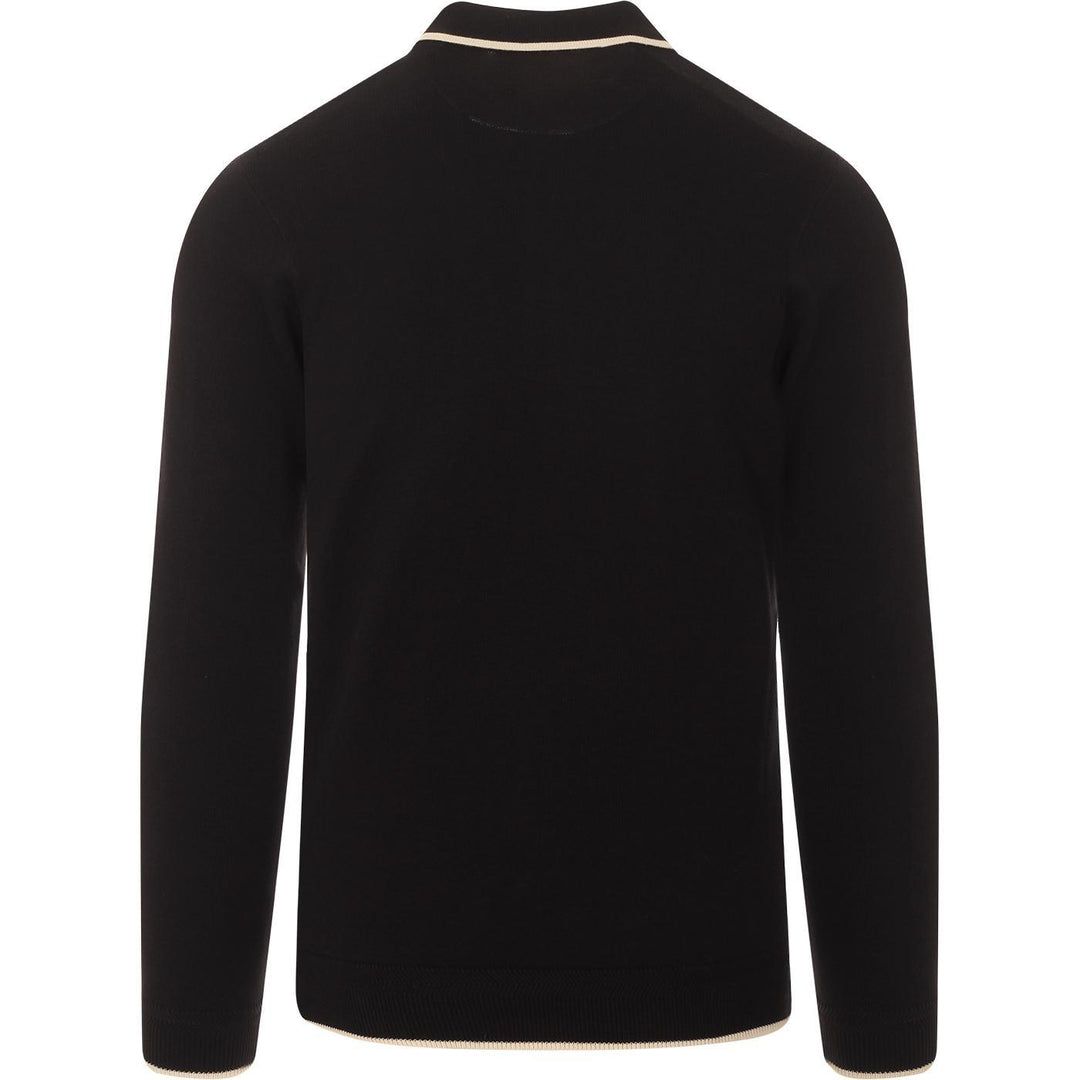 Gabicci Vintage Lineker Knitted Polo Shirt Black - Urban Menswear