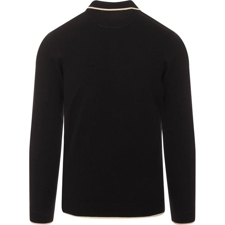 Gabicci Vintage Lineker Knitted Polo Shirt Black - Urban Menswear