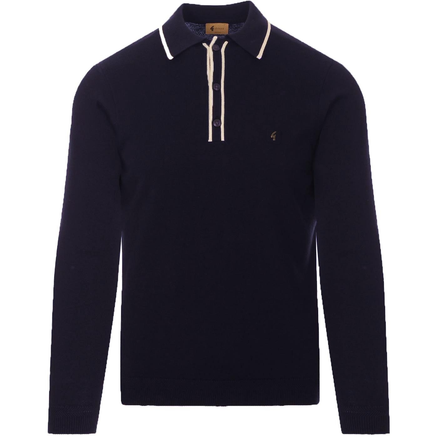 Gabicci Vintage Lineker Knitted Polo Shirt - Navy - Men's – Urban Menswear