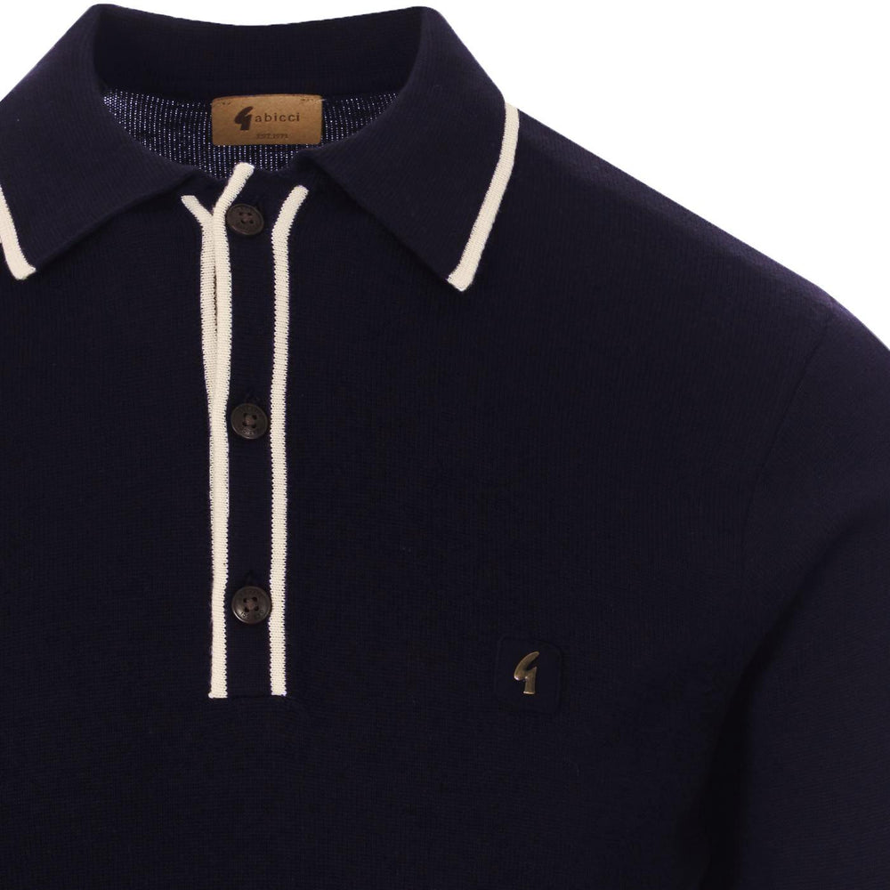 Gabicci Vintage Lineker Knitted Polo Shirt Navy - Urban Menswear