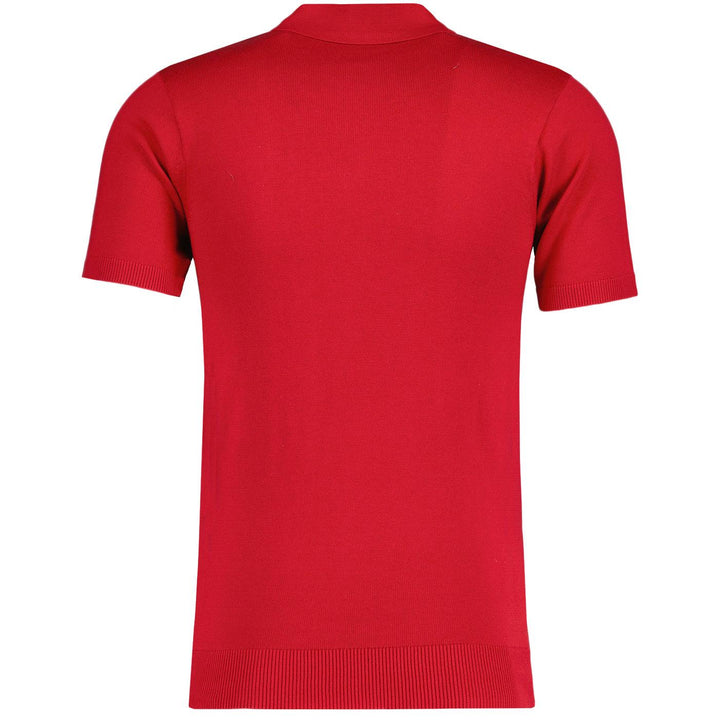 Gabicci Vintage Woon Pattern Knit Polo Shirt Garnet - Urban Menswear