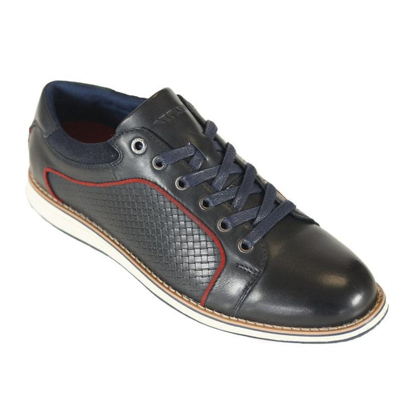 Front Gino Smart Trainers Navy - Urban Menswear